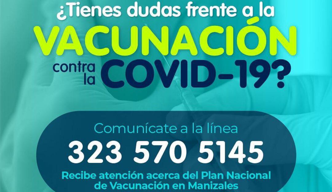 Línea para resolver dudas sobre vacunación COVID.