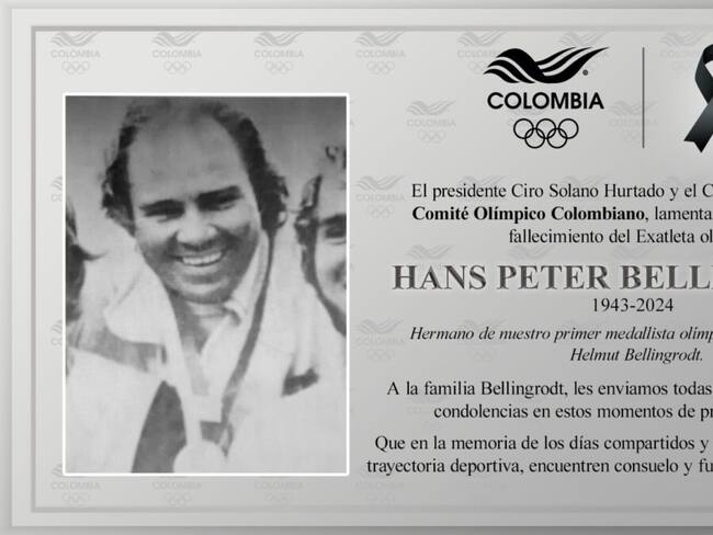 Hans Peter Bellingrodt, hermano de nuestro primer medallista olímpico, Helmut Bellingrodt./ Foto: Comité Olímpico Colombiano