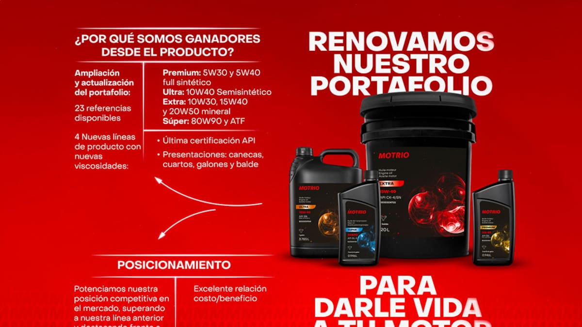 ¡De alta calidad! Así es la nueva línea de lubricantes para vehículos de Motrio