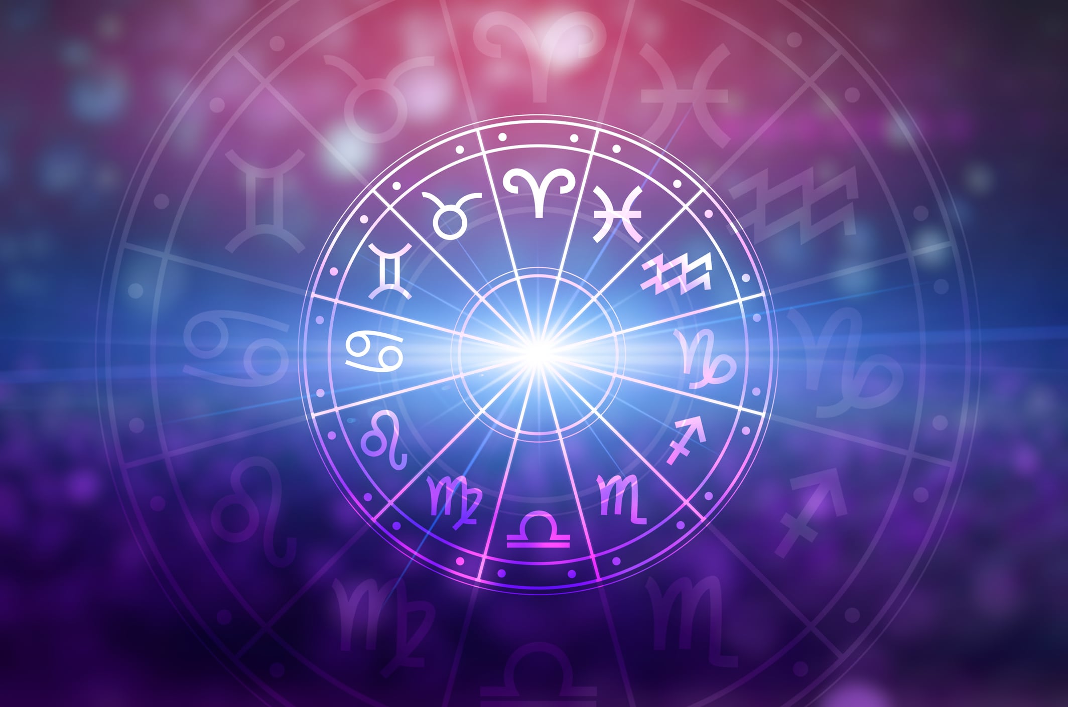 Signos del zodiaco dentro de un círculo, astrología (Getty Images)