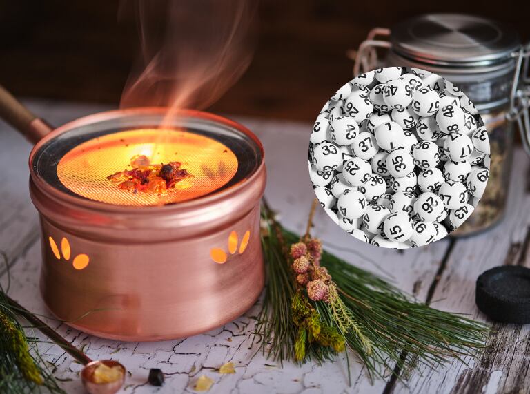 Ritual con romero en casa / Pelotas de varios número de la lotería (Getty Images)