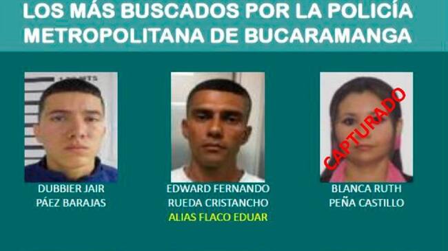 Los más buscados en Bucaramanga . Foto: Policía Bucaramanga.