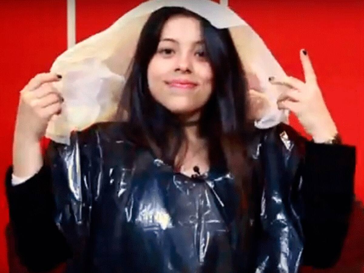 Aprenda a hacer una capa impermeable con bolsas plásticas