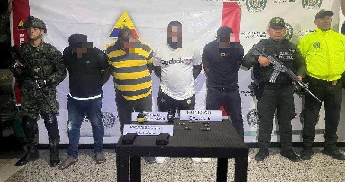 Capturados cuatro presuntos integrantes del Clan del Golfo en La Guajira.