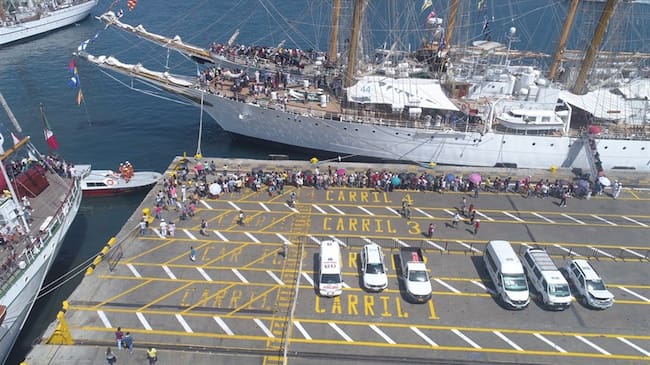 Más de 30 mil turistas visitaron los 7 buques escuela en el Puerto de Santa Marta. Foto: Puerto Santa Marta