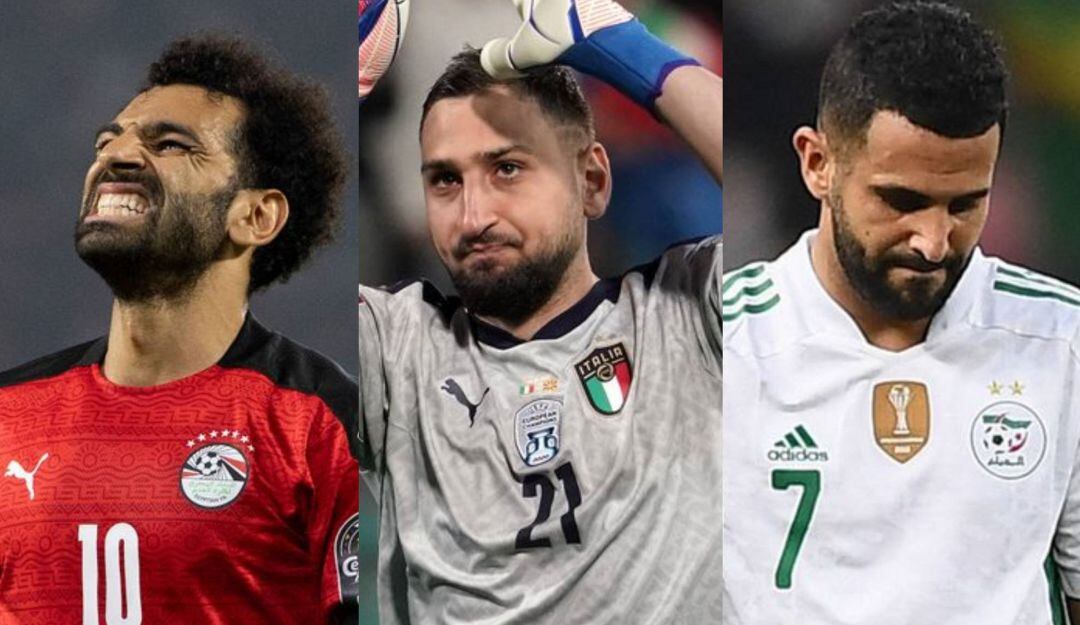Mohamed Salah, Gianluigi Donnarumma y Riyad Mahrez