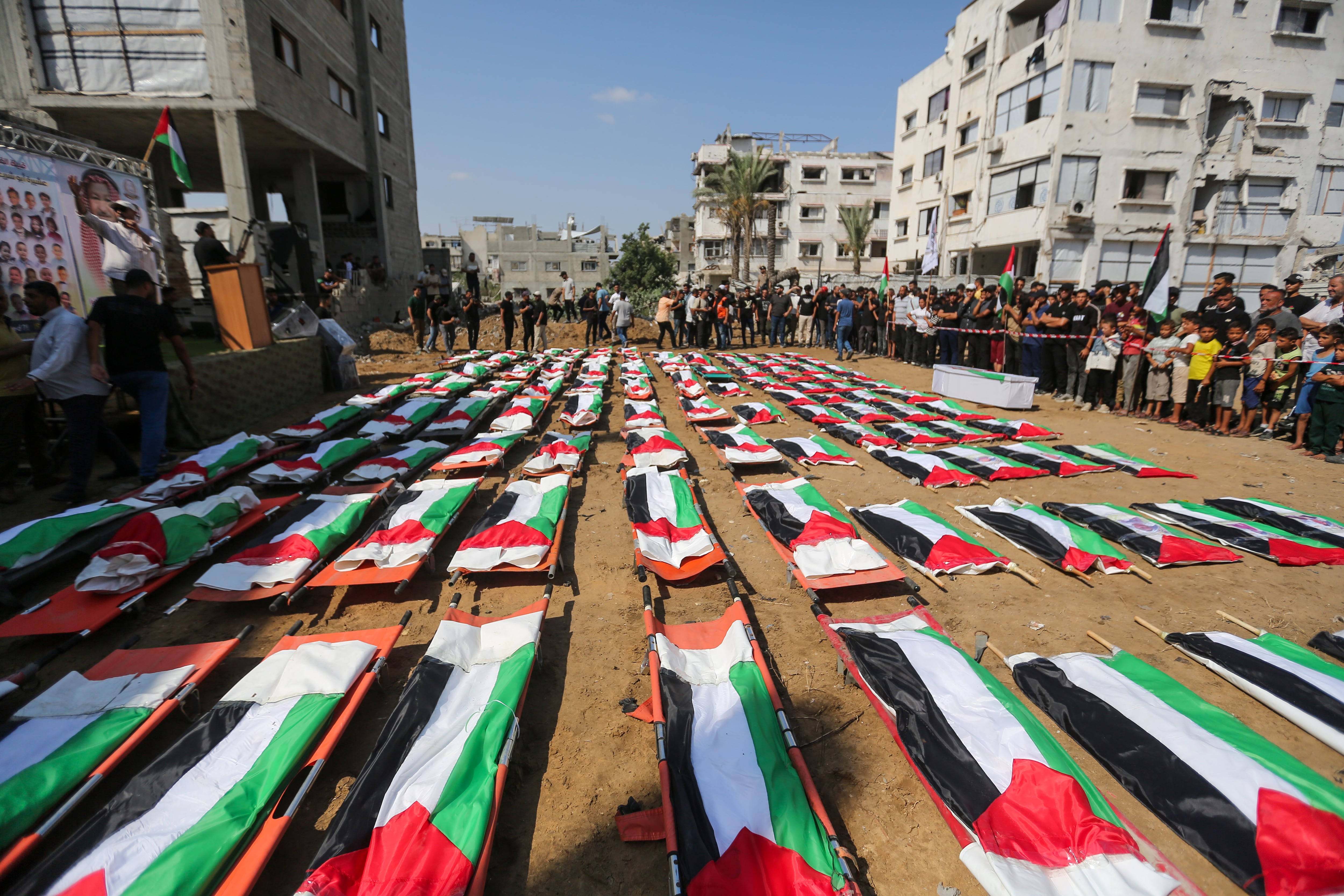 Gaza enterró a 112 personas de una misma familia: Uno de los mayores funerales en la Franja: Getty Images