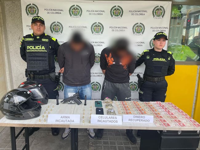 Sujetos capturados en la localidad de Usaquén. Foto: MEBOG.