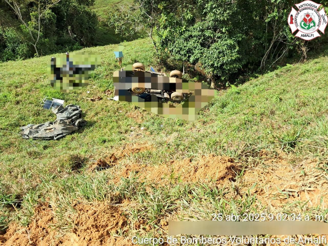 Accidente vereda Támara de Amalfi- foto bomberos