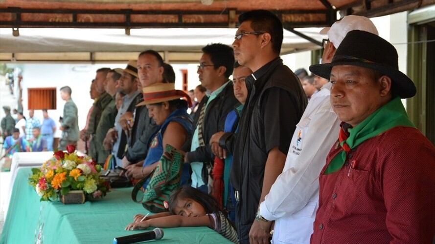 En el municipio de Páez, las comunidades y autoridades indígenas realizaron una audiencia pública para repudiar el homicidio de un gobernador y el atentado a otro dirigente. Foto: Cortesía/ Cric