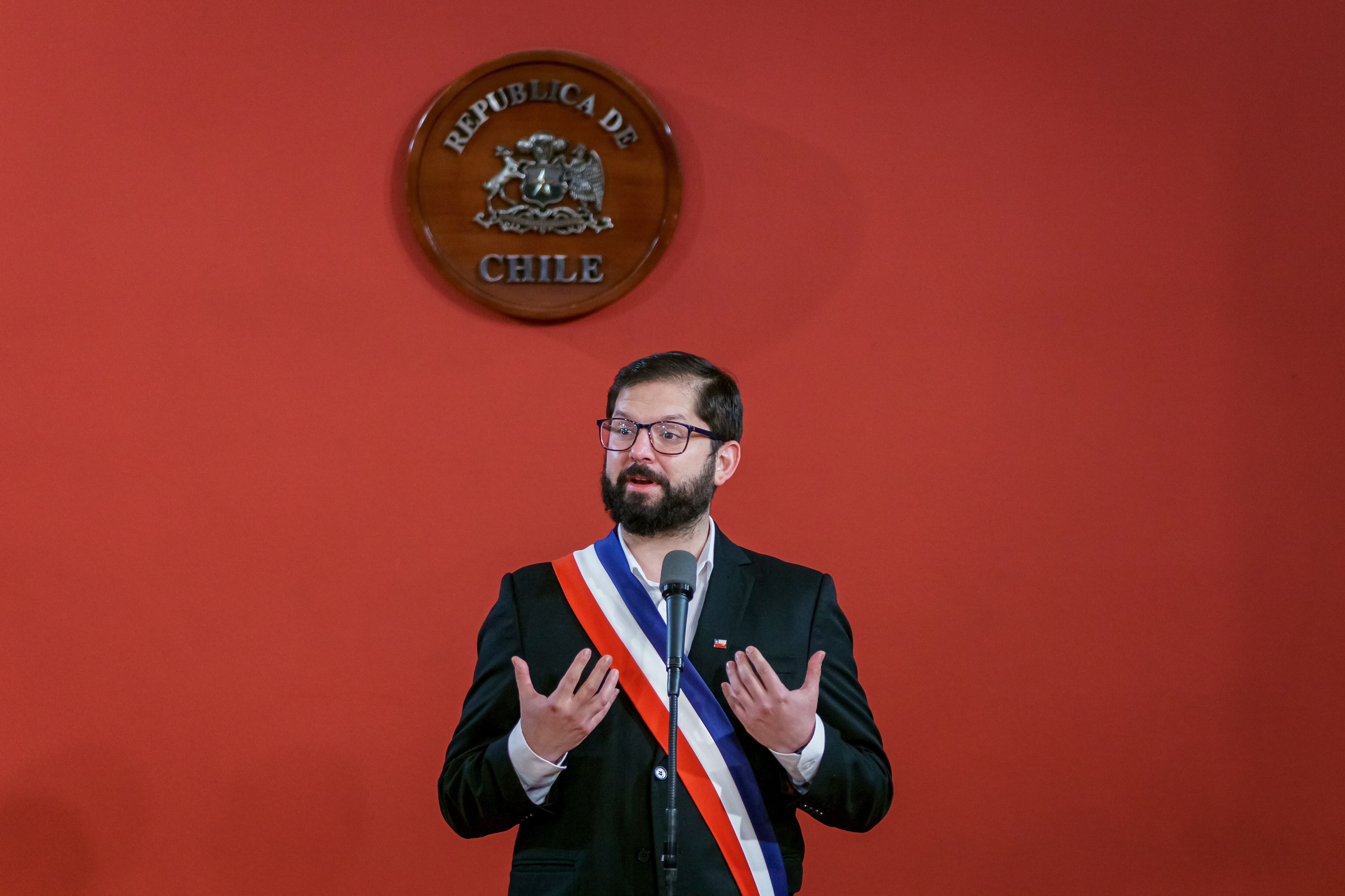 Presidente de Chile Gabriel Boric. Photo by Sebastián Vivallo Oñate / Agencia Makro / Getty Images.
