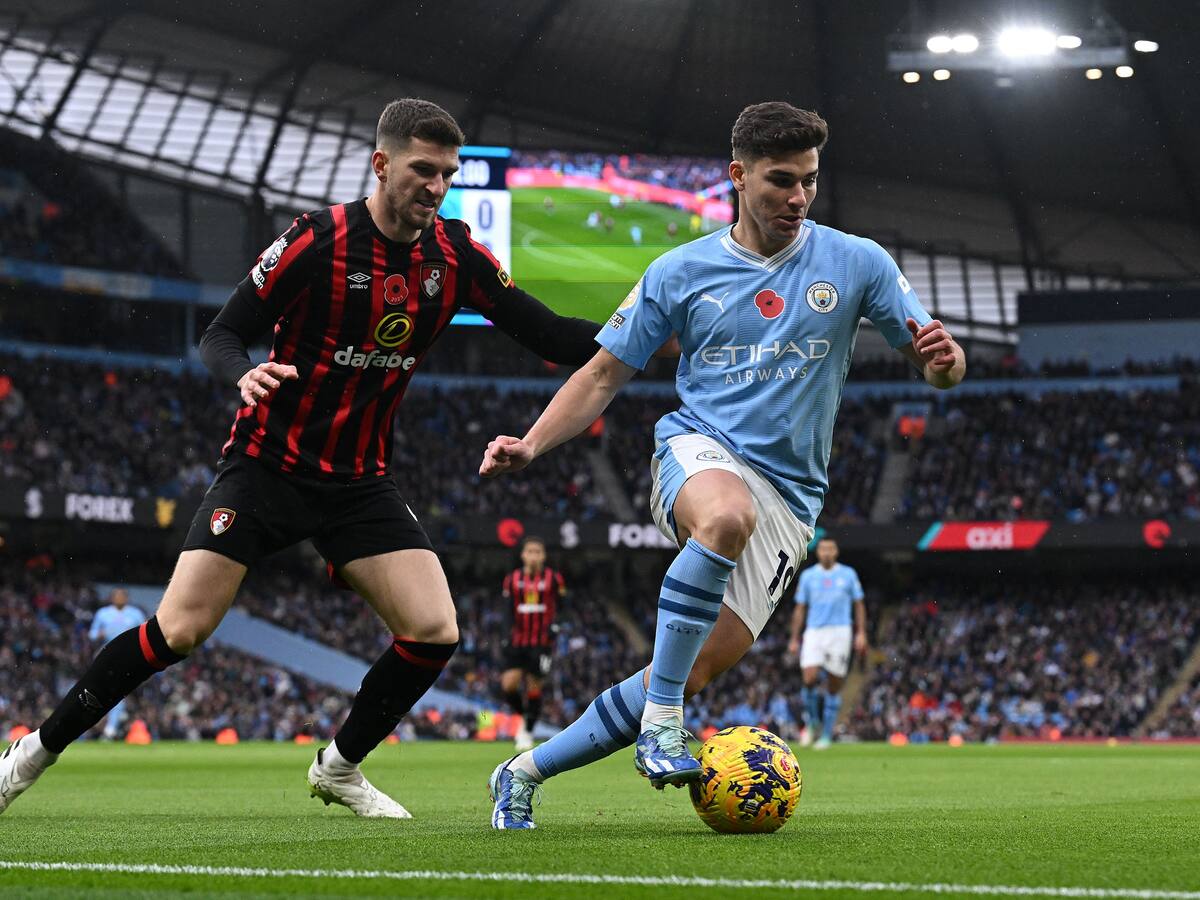 VIDEO: Julián Álvarez perdió un diente durante el partido del Manchester City