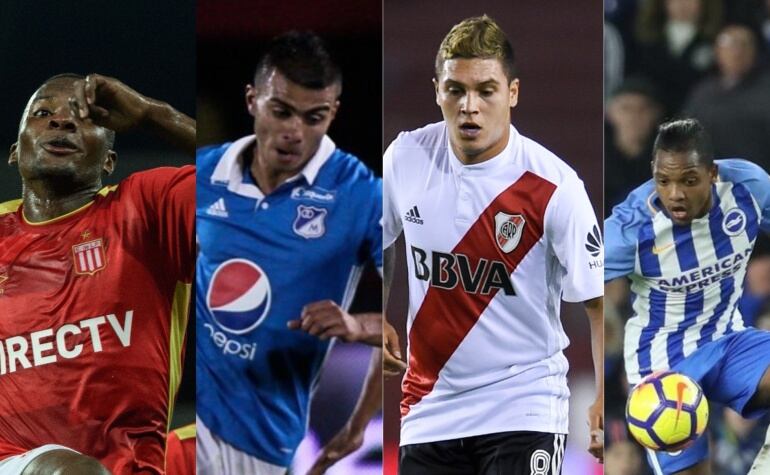 Juan Ferney Otero, Jhon Duque, Juan Fernando Quintero y José Izquierdo.