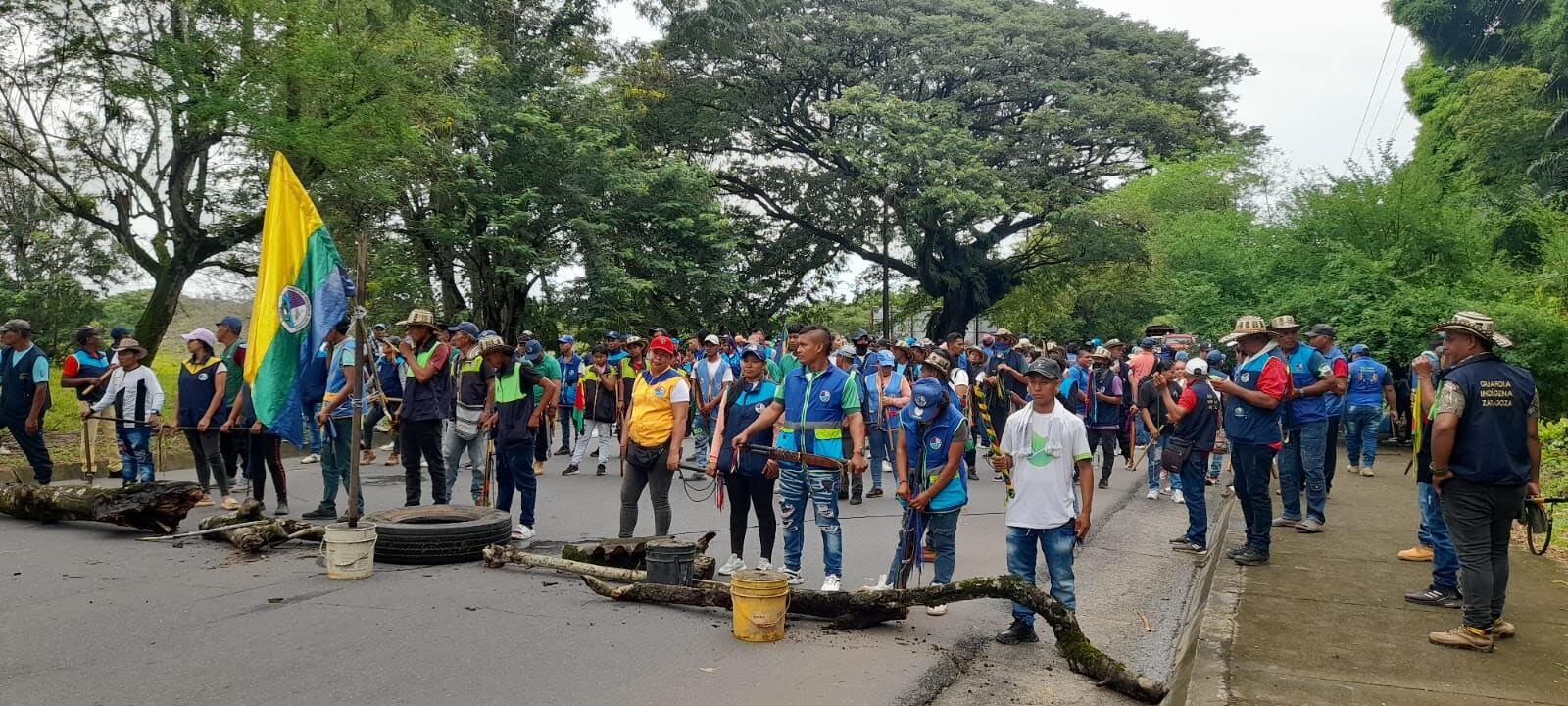 Los bloqueos continuarán según los indígenas hasta que logren diálogos con el Gobierno Nacional. Foto: OIA.