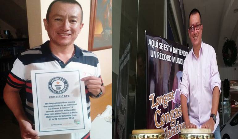 El record tocando congas fue de 25 horas, 1 minuto y 11 segundos