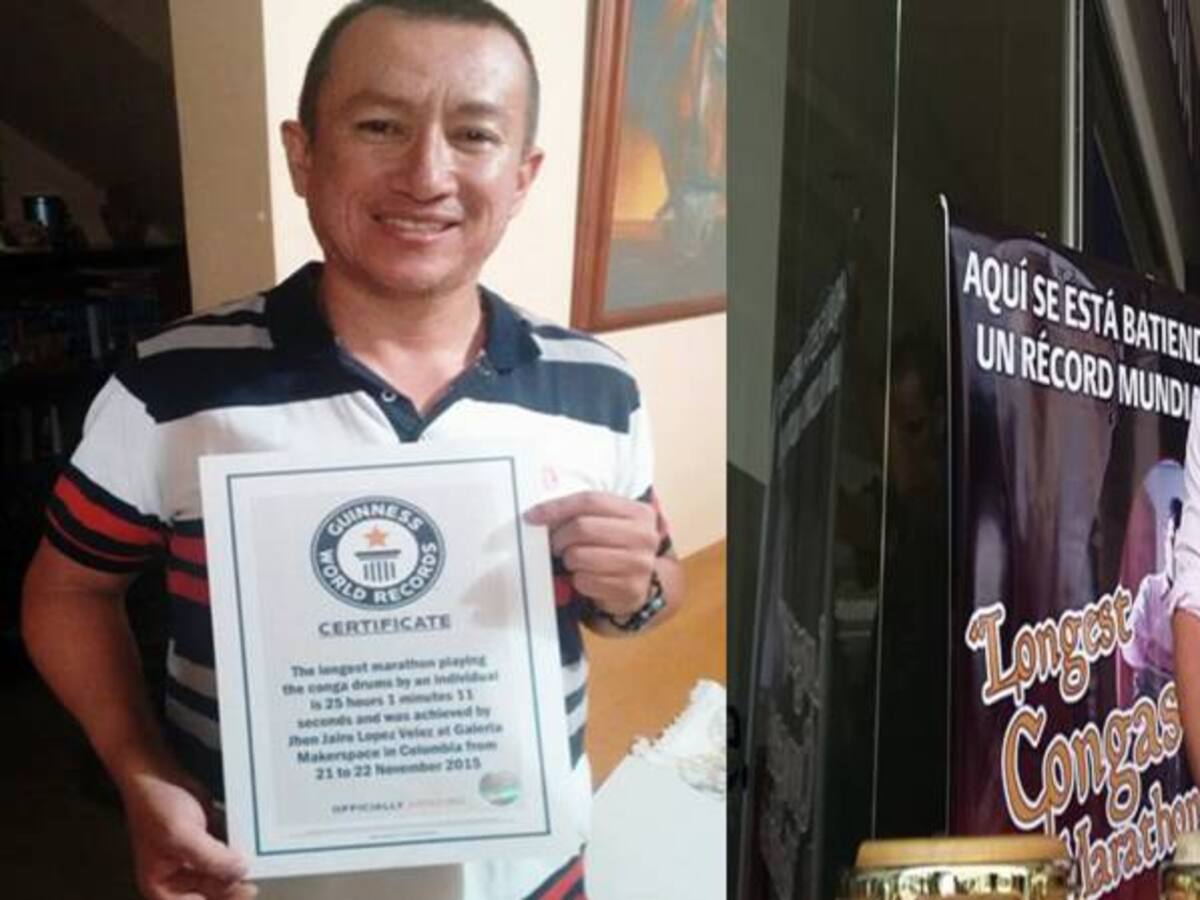 Colombiano en el libro del Guinness Records por tocar congas 25 horas seguidas
