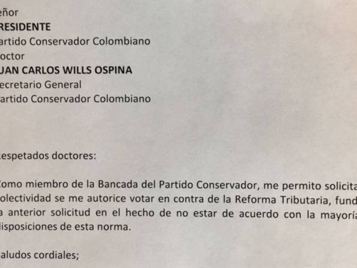 Congresista caldense pide autorización a su partido para votar negativo proyecto de Reforma Tributaria