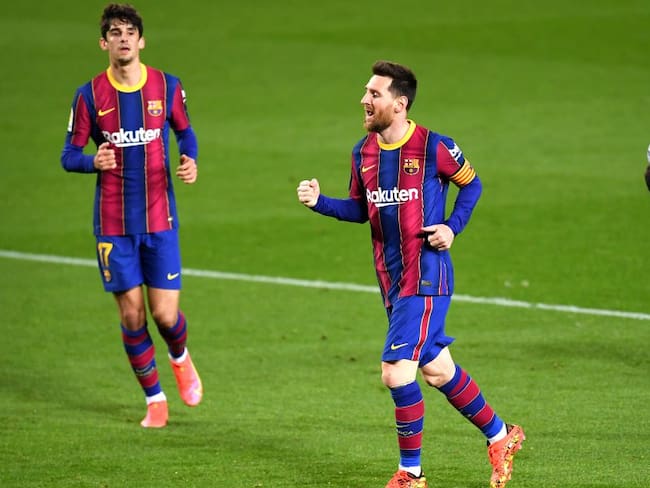 Lionel Messi, autor de dos goles en la victoria ante Huesca por Liga