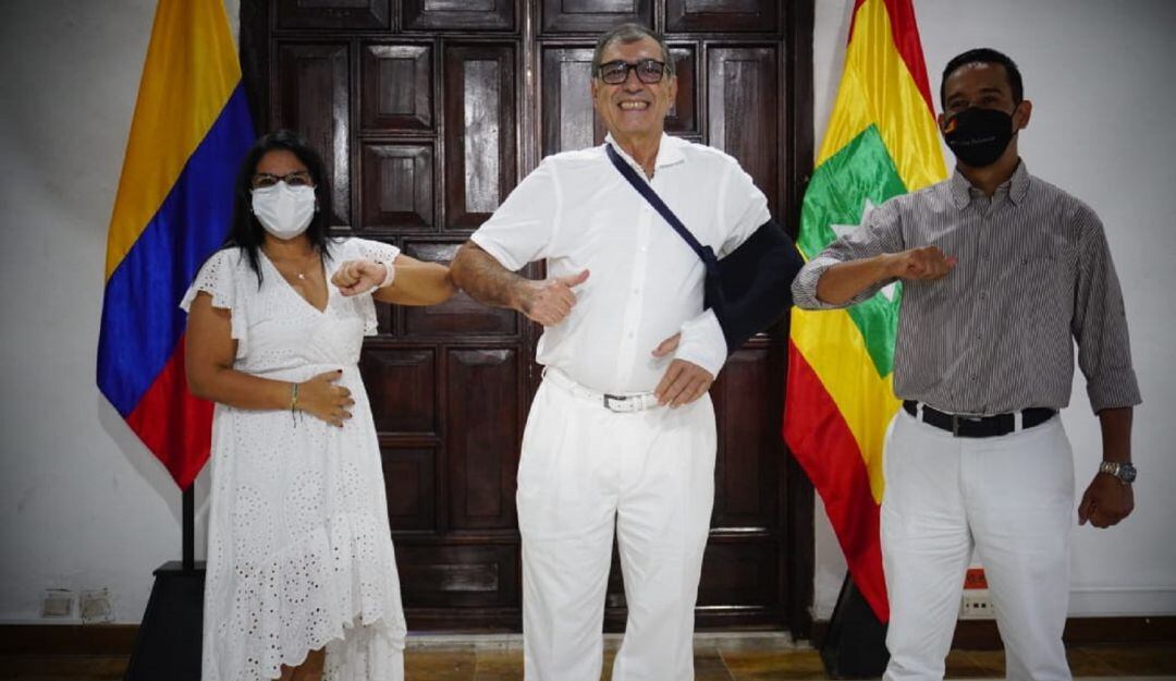 Diana Martínez, alcalde William Dau y Adelfo Doria