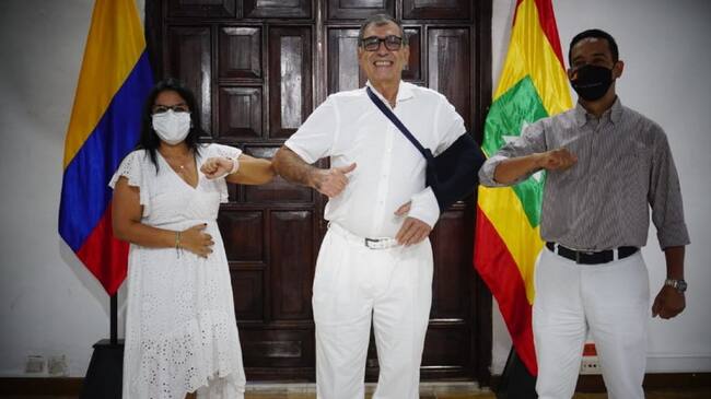 Diana Martínez, alcalde William Dau y Adelfo Doria