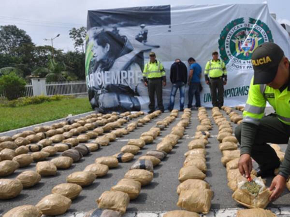 1300 Kilos de marihuana ha incautado este año la policía en vías del Quindío