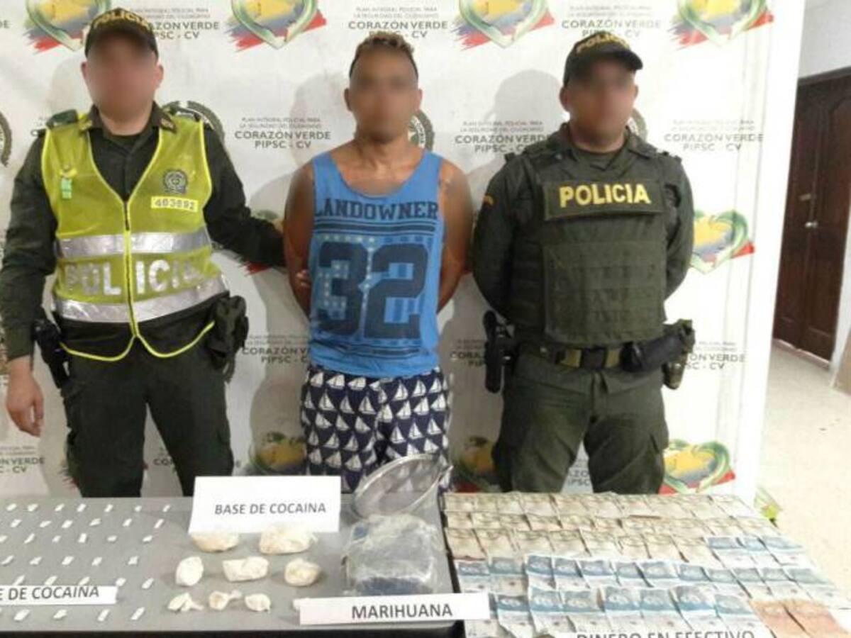 Capturan en Cartagena un expendedor de droga con 400 dosis de coca y 450 de marihuana