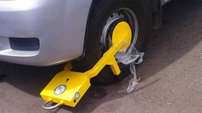 Comenzó la instalación de cepos para vehículos en Bucaramanga. Foto: Dirección de Tránsito