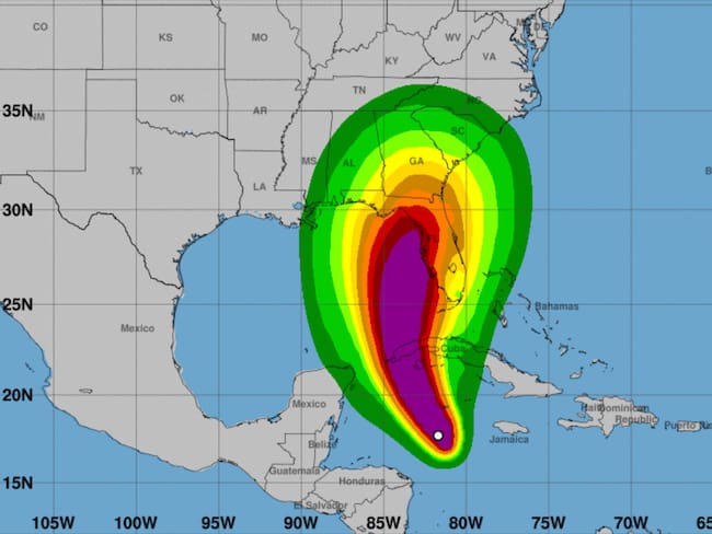 Tormenta Ian se convierte en huracán y declaran estado de emergencia en Florida. Foto: Centro Nacional de Huracanes EE.UU.