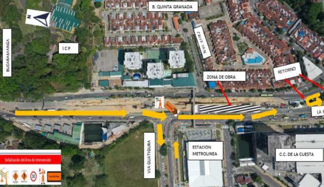 Cierre vía a Piedecuesta 