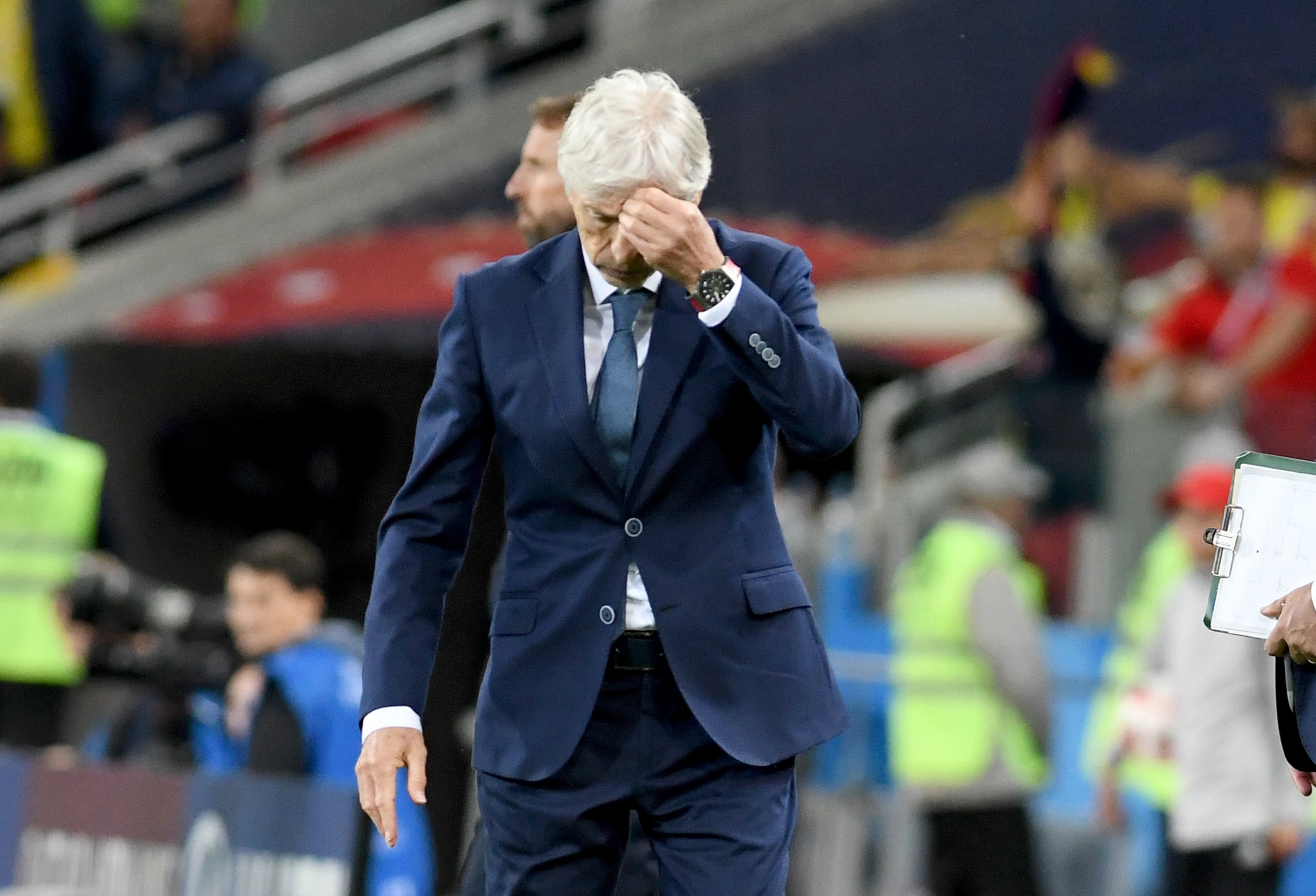 José Pékerman dirigiendo a la Selección Colombia en el Mundial de Rusia 2018.(Colprensa - Cristian Álvarez)