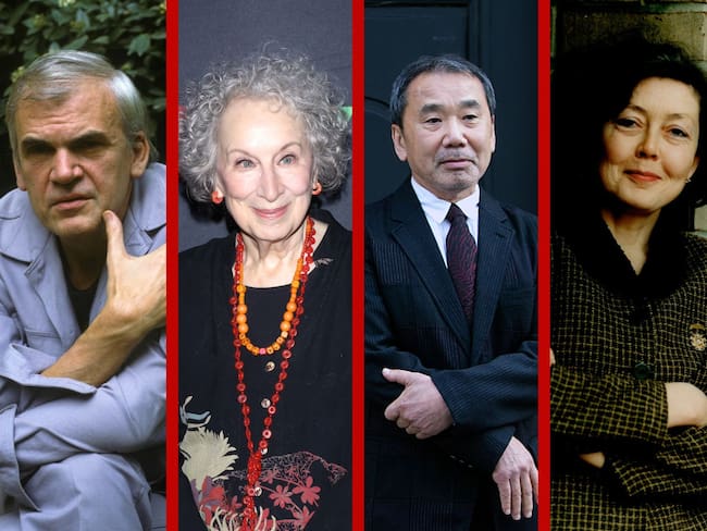Milan Kundera, Margaret Atwood, Haruki Murakami y Anne Carson. Fotos: Getty Images.