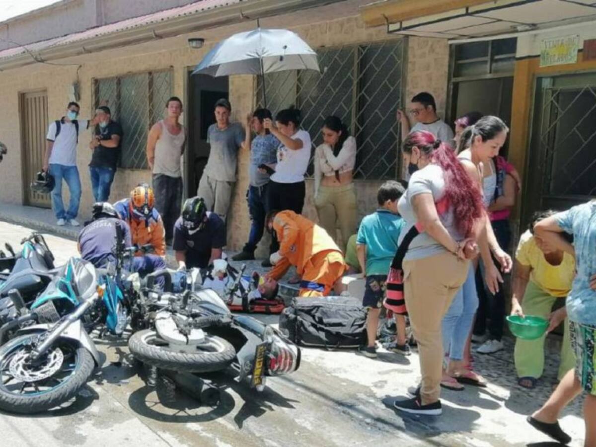 Un choque de dos motocicletas, dejó una persona herida en Anserma, Caldas