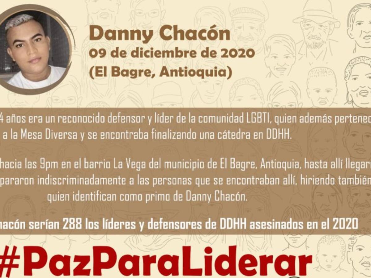 Asesinaron a un líder de la comunidad LGBTI EN El Bagre, Antioquia