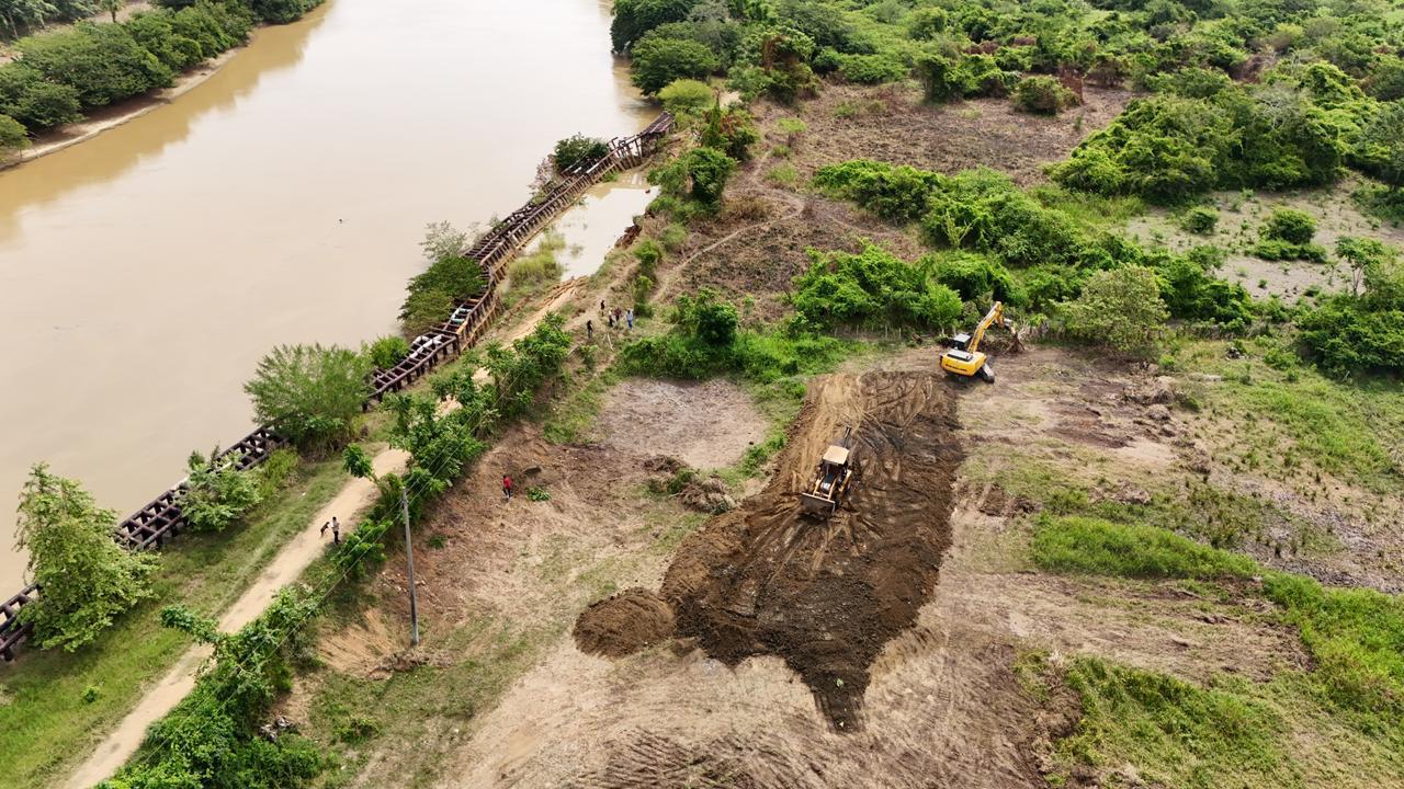 “Boca El Mañe se mantiene estable y bajo monitoreo”: Alcaldía de San Pelayo por punto crítico en el río Sinú. Foto: prensa Gobernación de Córdoba.