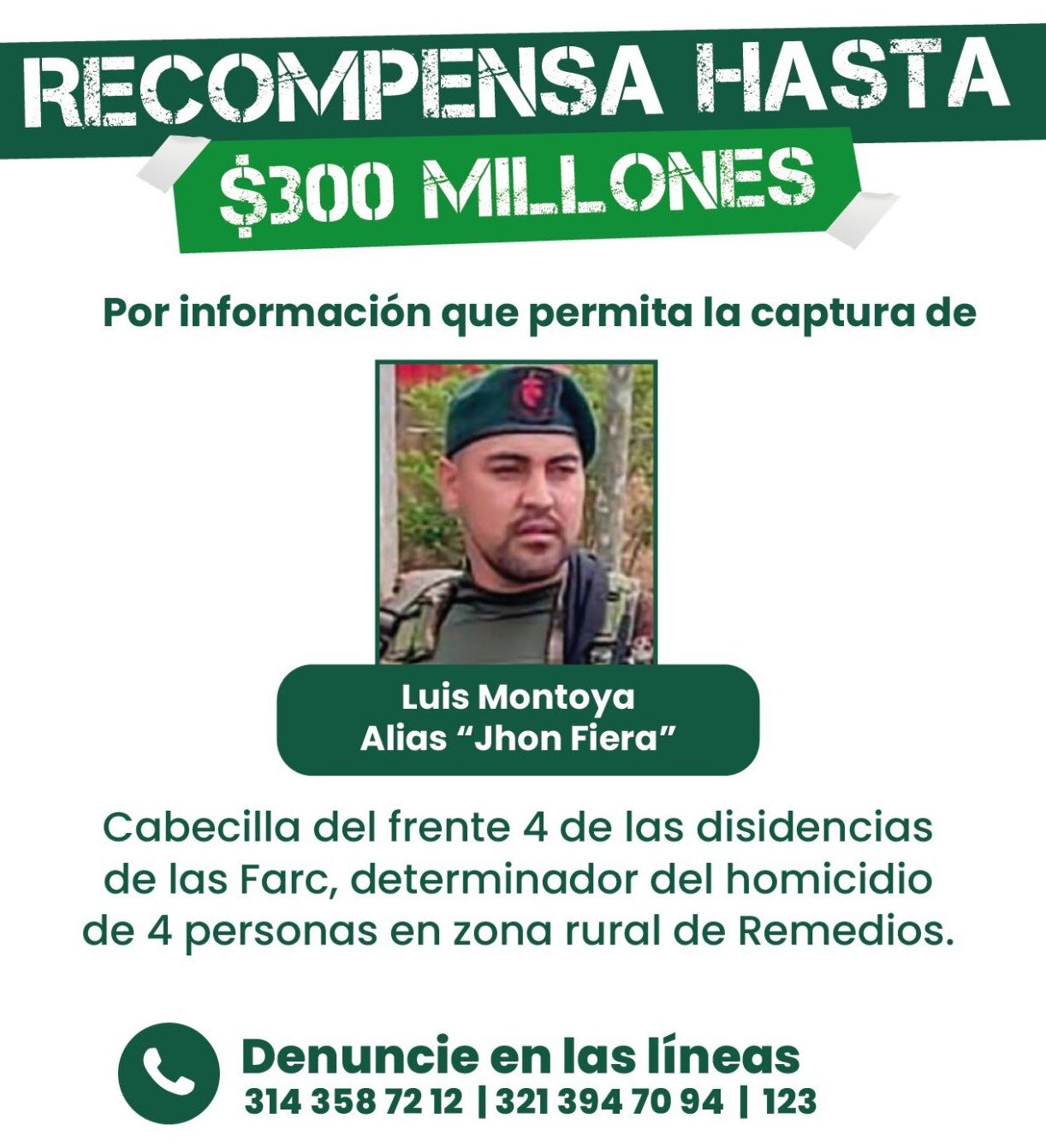 Recompensa por alias John Fiera