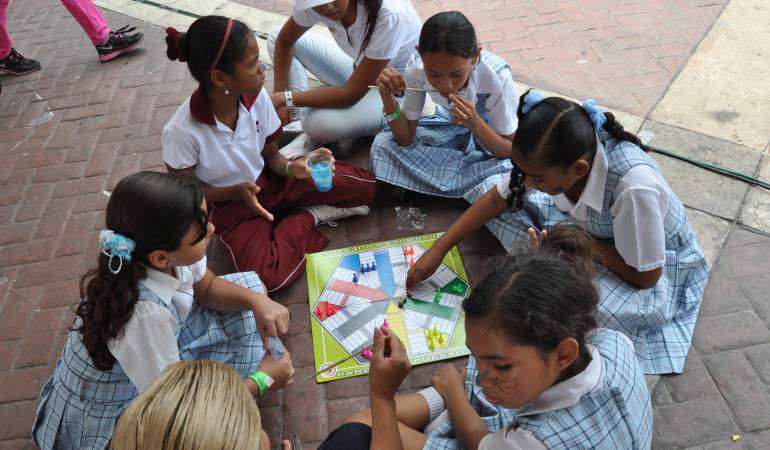 Niños de hogares comunitarios del El Instituto Colombiano de Bienestar Familiar (Icbf).