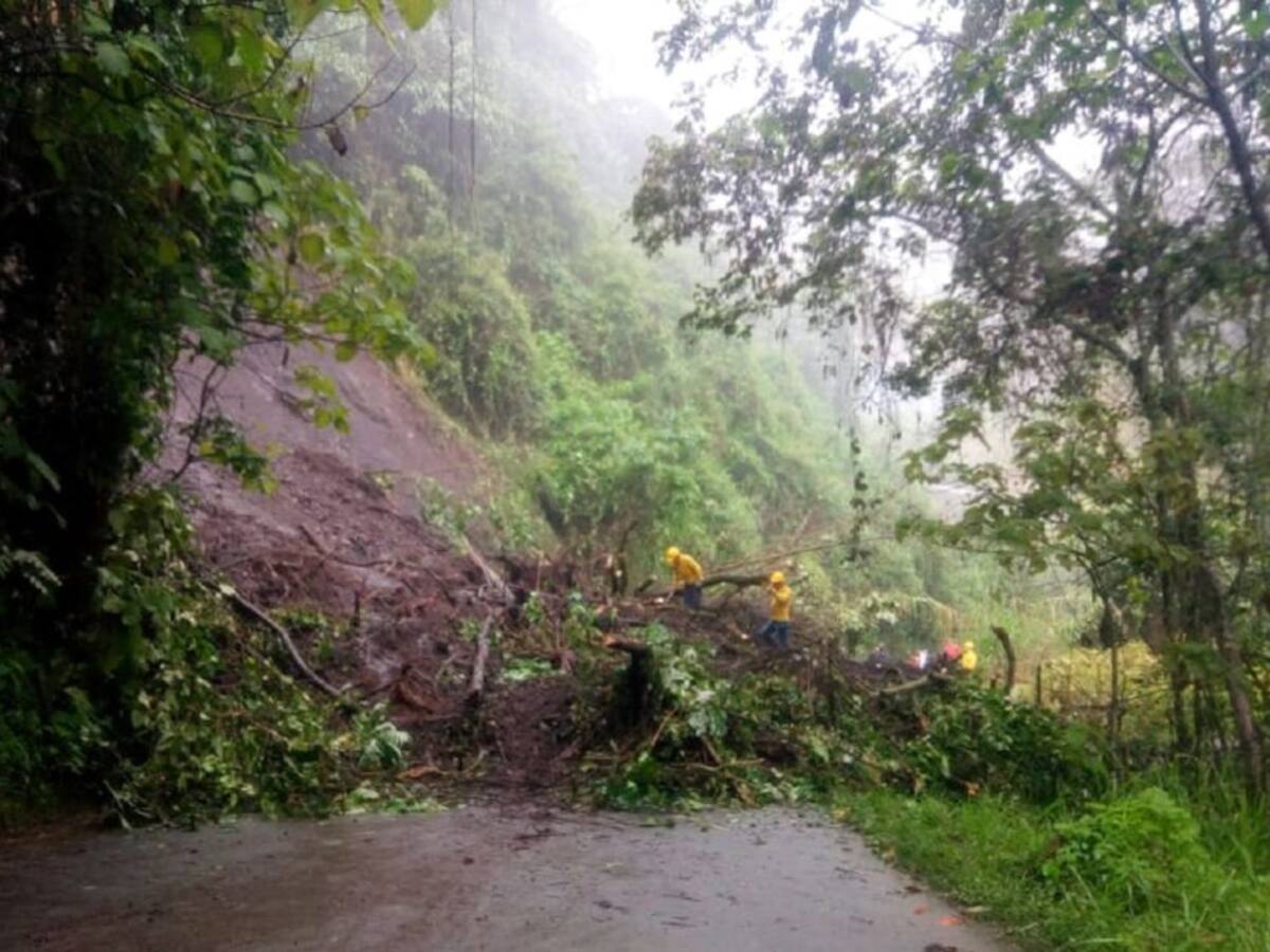 Cuatro casas evacuadas en zona rural de Manizales por intensas lluvias