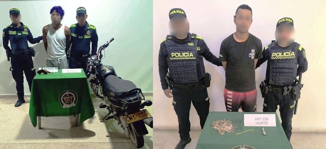 Dos capturados por hurto en Turbaco y recuperada una motocicleta