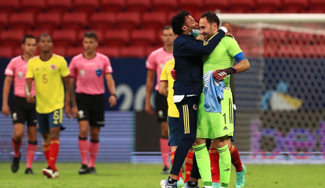 Juan Guillermo Cuadrado y David Ospina con la Selección Colombia en la Copa América 2021