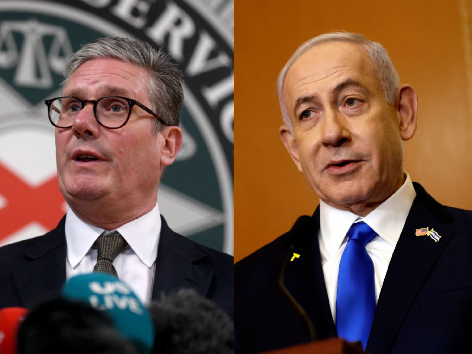 Keir Starmer y Benjamín Netanyahu. I Fotos: Getty Images.