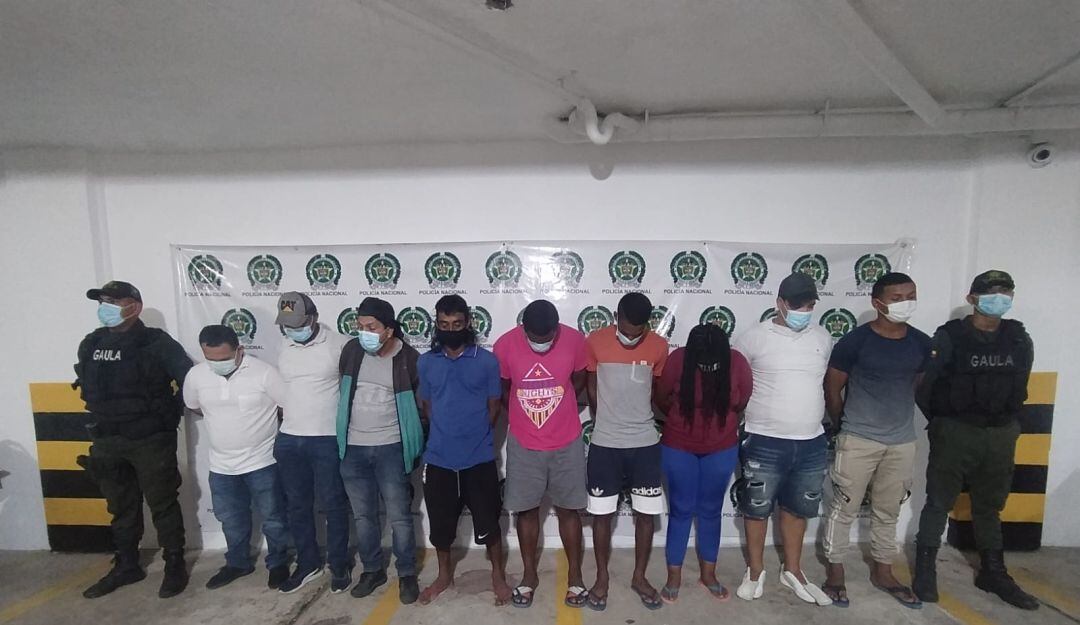 La banda "Los Costeños Barranquillita", desmantelada por las autoridades en Barranquilla, que se dedicaba a la extorsión.