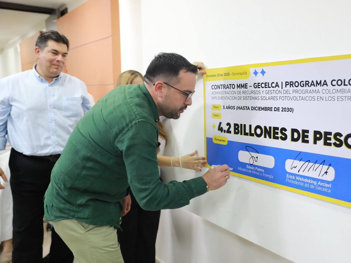 Gobierno y Gecelca firman convenio por $4,2 billones para energía solar