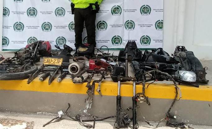Las motopartes estaban ocultas en una casa de Morroa (Sucre). Foto/Policía