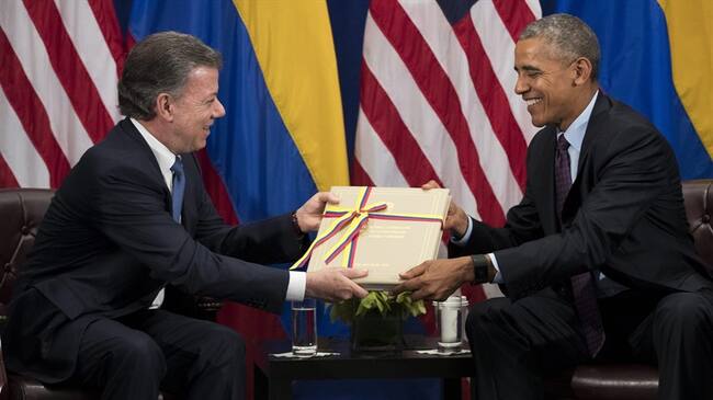 Juan Manuel Santos y Barack Obama. Foto: Agencia EFE