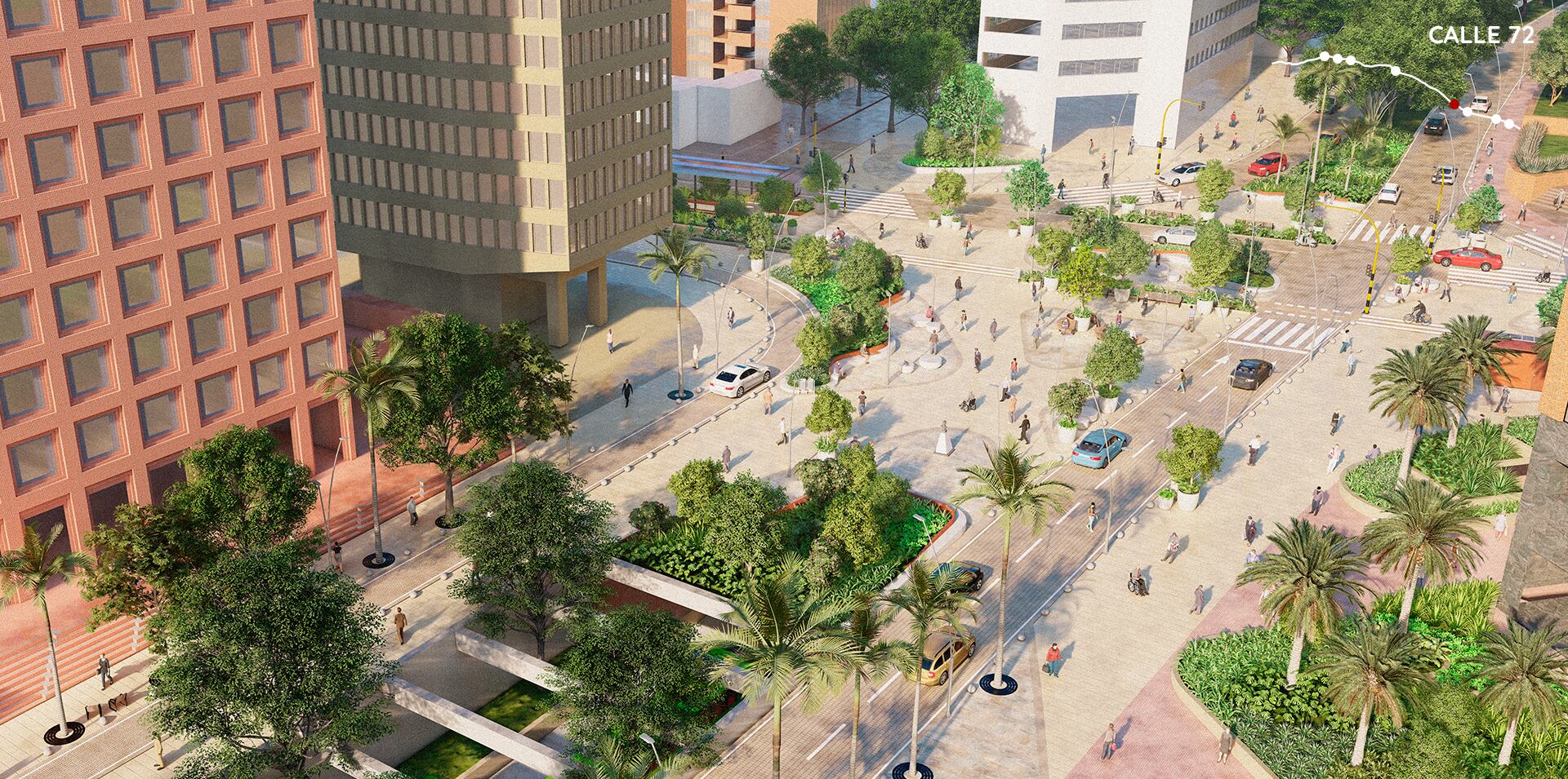 Corredor Verde en la Séptima de Bogotá. Foto: Suministrada