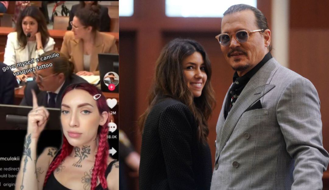 Tiktoker se tatuó el rostro de Camille Vasquez, abogada de Johnny Depp