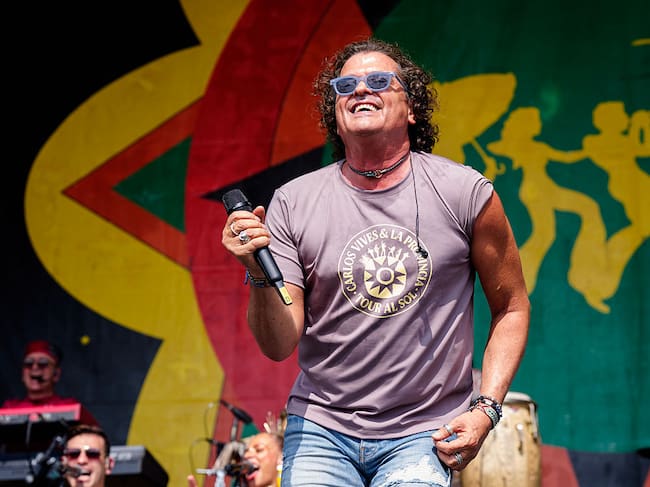 NEW ORLEANS, LOUISIANA - APRIL 26: Carlos Vives performs during 2026 New Orleans Jazz & Heritage Festival at Fair Grounds Race Course on April 26, 2026 in New Orleans, Louisiana. (Photo by Erika Goldring/Getty Images)