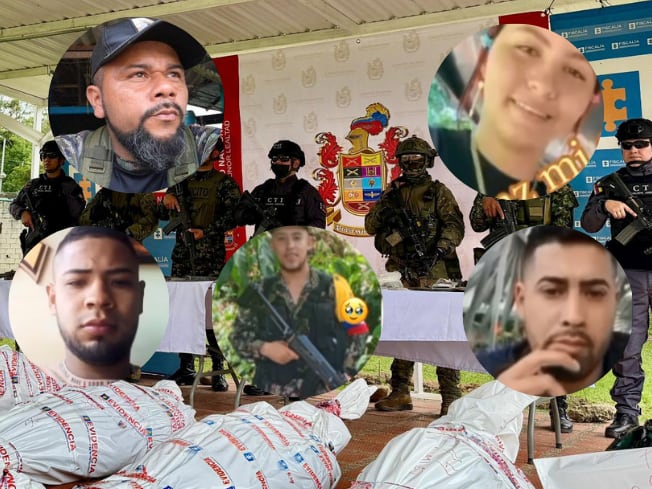 Estos son cinco de los seis guerrilleros abatidos por la fuerza pública en Ituango. La mujer era la pareja sentimental de Ramiro.