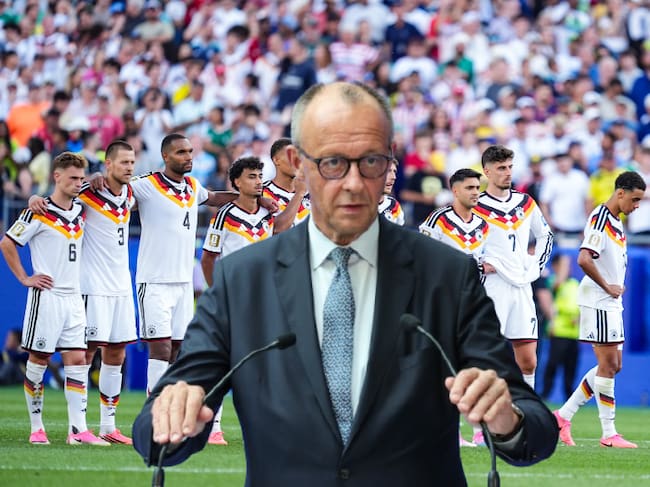Imagen de referencia. Selección de Alemania en tanda de penaltis Vs. Paraguay - Jefe de gobierno Friedrich Merz: Getty Images.