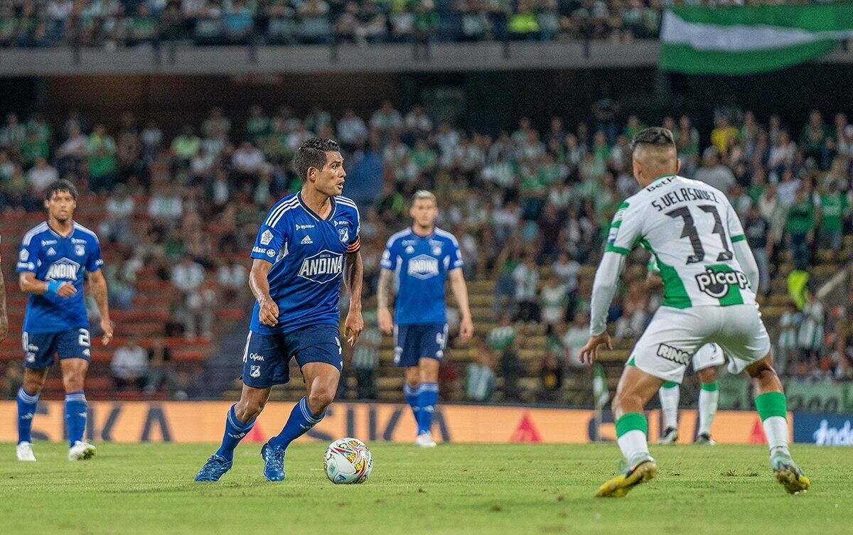 Millonarios vs. Nacional por la primera fecha de los cuadrangulares finales de la Liga colombiana ll. 12 de noviembre de 2023. Foto: Twitter oficial Millonarios FC.